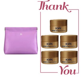 IOPE Signature Lavender Pouch + IOPE Super Vital Cream Rich 35ml (5 7ml) Set / 시그니처 라벤더 파우치+아이오페 슈퍼바이탈 크림 리치 35ml (7ml 5개) 세트