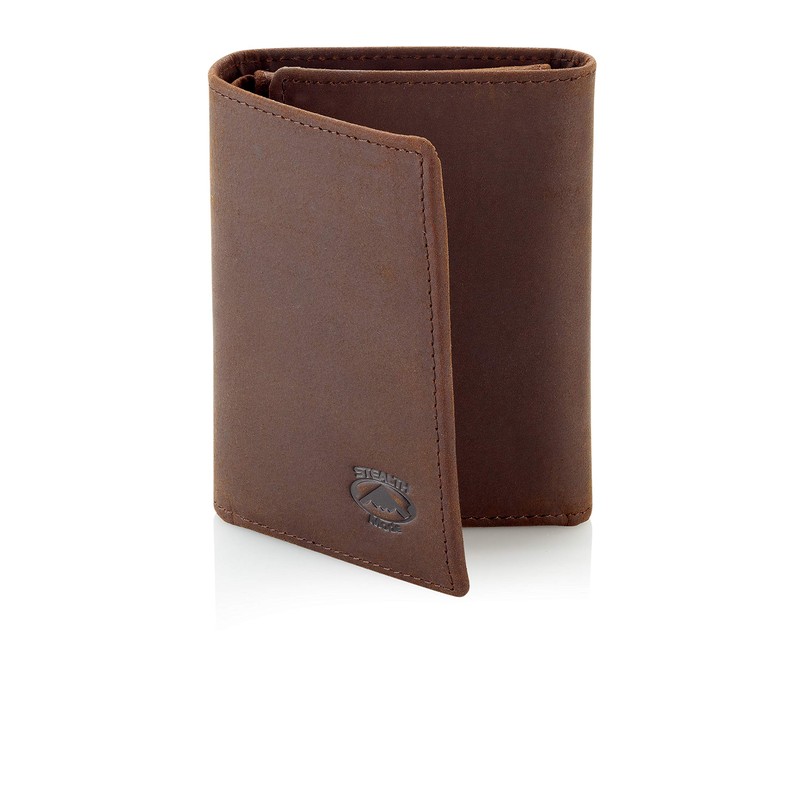 Stealth Mode Trifold Leather Wallet for Men with ID Holder