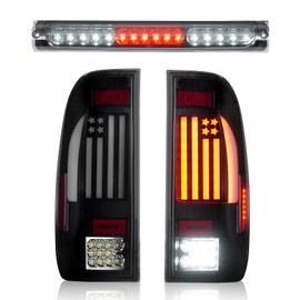Tails Light + 3rd Brake Light Kit Fit for Ford F150 1997-2003, for F150 Heritage 2004, Taillights and High Mount Stop Light, Smoke Lens