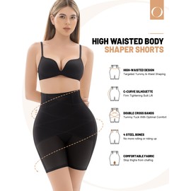 Ousmile Shapewear for Women Tummy Control, Butt Lifting High Waisted Body Shaper Shorts Under Dresses Thigh Slimmer Black, 3X-Large