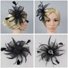 ELLYDOOR Fascinator Hair Clip Brooch Mesh Feather Floral Derby Pillbox