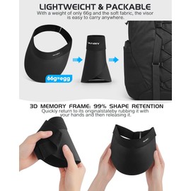 YANIKY Visor Hats for Women/Men Sun Protection UPF 50+ Lightweight Sport Sun Hats Adjustable Empty Top Cap Ponytail Cap for Outdoor