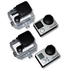 Lens Protector and Lens Cover and Compatible with GoPro Hero 3 + and 4 Silver & Black Editions/Lens Cover/Caps/Covers/Protective Cover in Black (Not An Original Charmate GoPro Item, Matching 3rd Party (Third Party))
