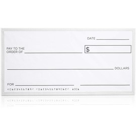 Blue Panda Giant Custom Check - 60 x 30 in, Blue, 1 Count - Big Blank for Presentations & Fundraisers - Gag Gift & Prize Winner Display - Includes Non-Erasable Black Marker