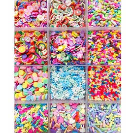 EHOPE Fake Sprinkles Fruit Nail Art Slices Clay Sprinkles Polymer Slices Faux Sprinkles DIY Nail Art Supplies Making Kit Decoration Arts Crafts for Nail Art and Cellphone Decorations (24 Styles)