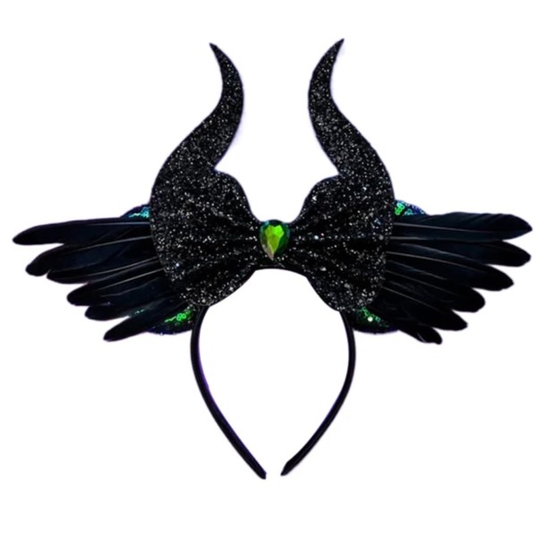 CLGIFT Maleficent Minnie Ears,Pick your color, Iridescent Minnie Ears, Silver