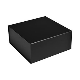 CECOBOX Gift Box 8"x8"x3.1" Black Matte Collapsible Magnetic Box with Lid for Gift, Packaging, Bridesmaid, Birthday, Christmas, Easy Assembly, Gift Boxes (8"x8"x3.1" (Pack of 1), Black)