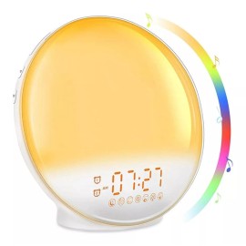 Fralugio Reloj Despertador Inteligente Lámpara De Mesa Con Radio Fm