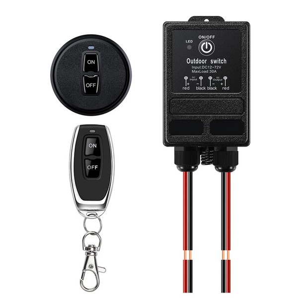 12v Remote Control Relay Switch, DC 12V-72V Wireless Switch 328ft