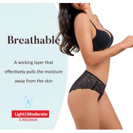 AIRCUTE Washable Absorbent Urinary Incontinence Underwear for Women, Seamless Bikini Lace Panty for Bladder leaks (3X-Large, Black)