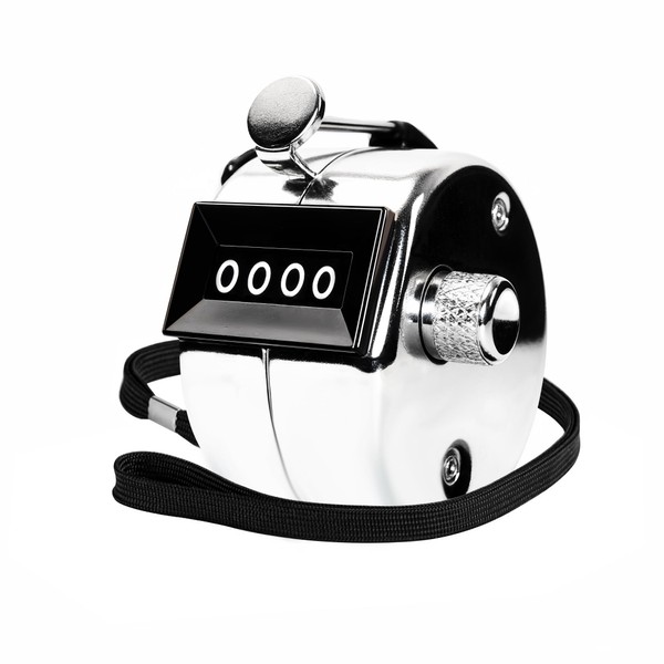 JSHYGOUP Metal Handheld Tally Counter 4-Digit Number Count Clicker Counter