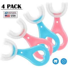 4Pcs U-Shape Toothbrush Baby Oral Care Soft Silicone Brush Cleaning 2-6/6-12 Kid