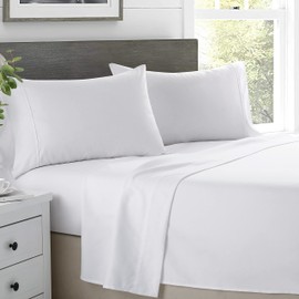 White Queen Sheets Set - 100% Egyptian Cotton Sheets Set Queen Size - 4 PCs, 600 Thread Count Deep Pocket Queen Sheet Set - Sateen Weave - Luxury Soft Hotel-Quality White Sheets Queen Set