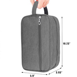 Trawila Travel Toiletry Bag for Women and Men, Makeup bag Organizer for Cosmetics Toiletries Brushes Tools, Foldable, Water-resistant,With Divider and Handle (Gray)