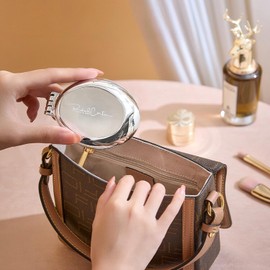 Klappbar Haarbürste mit Reise Spiegel Runde Tragbare Faltbare Tasche Haarbürste Reisehaarbürste Faltbare Reisespiegel Haarkamm Mini Haarbürste Jungen & Mädchen Sgeschenk Haarmassagekamm