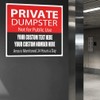 Custom Industrial Decals Horizontal Vinyl Stickers Private Dumpster Sign Security