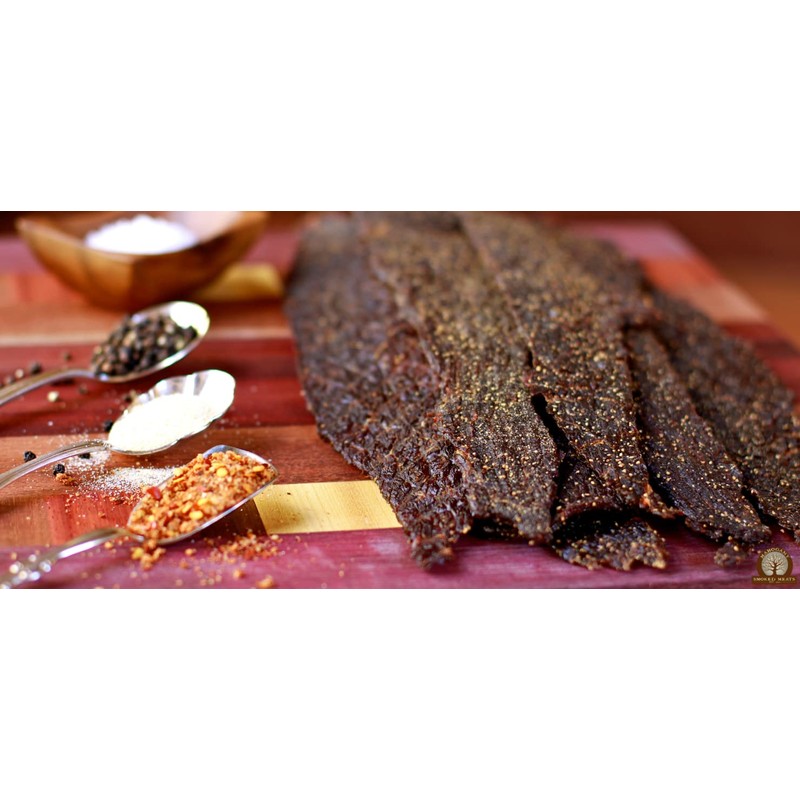 Mahogany Smoked Meats: Peppered Buffalo Jerky - 8oz