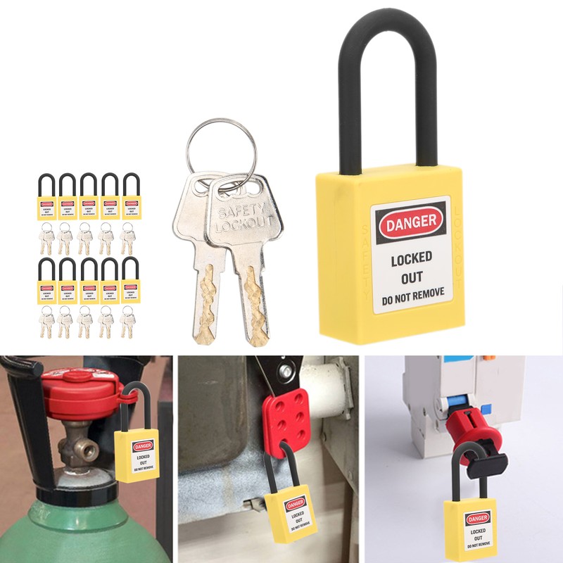 10 Sets 38mm Lockout Lock Dustproof Nylon Industrial Engineering Insulation
