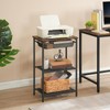HOOBRO Tall Side Table, Industrial End Table with Adjustable Metal