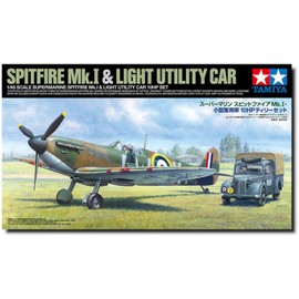 Tamiya 25211 Supermarine Spitfire Mk.I & Light Utility Car 10HP 1:48 Model Kit