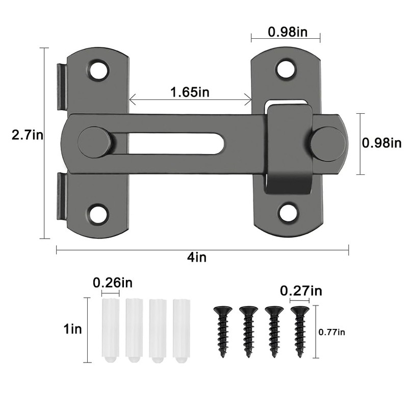 2PCS Barn Door Lock, 180 Degree Flip Sliding Barn Door