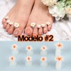 Universo en Linea Separadores Dedos Silicón Pedicura Manicura Flores Uñas