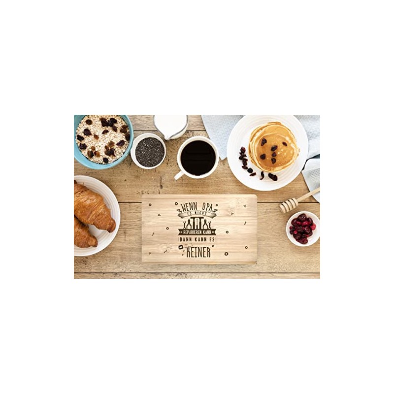 Breakfast Board with Saying "Wenn Opa es nicht reparieren kann