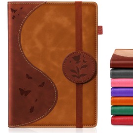 Soomeet Lined Journal Notebook for Women, A5 Hardcover Leather Journals for Writing,Business,Work,Travel, 200 Pages Thick Journaling Notebooks for Daily,Note Taking 5.75'' X 8.38''(Brown)