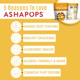 AshaPops Turmeric Garlic Flavored Popped Water Lily Seeds, 1 oz (Pack of 1) - Gluten-Free, Vegan, Paleo, Soy-Free, Non-GMO, Plant-Based Crunchy Snack