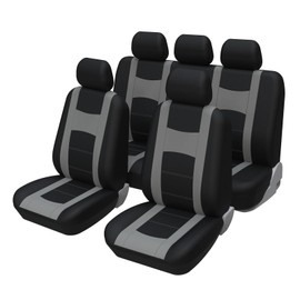 EvshBea Pack of 9 Universal Car Seat Covers, Car Seat Covers for 5 Seater, Car Seat Cover Set, Side Airbag Compatible, Washable, Easy to Install, Car Accessories Interior (Grey)