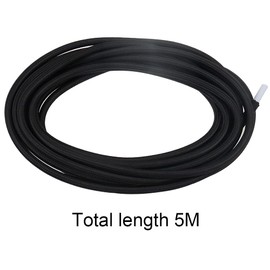 RtottiM 2-Core Textile Cable Textile Coated Plastic Cable 0.75 mm² Black Round Cable Power Cable 5 m for Electrical Items DIY Lamp Accessories Chandelier Wall Lights Lampshades