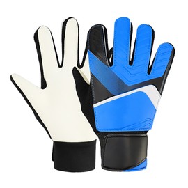 Goalkeeper Gloves Rubber Cotton Anti Collision Soccer Goalie Gloves for Kids Boys Blue Type 5