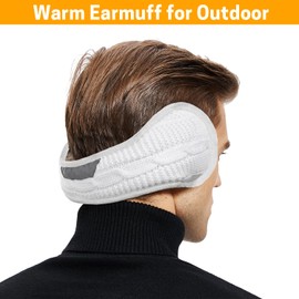 GNEGNI LIFE Ear Muff Men, Winter Warm Plush Ear Covers with Reflective Stripe Unisex Ear Warmer for Men Women Running Cycling Skiing