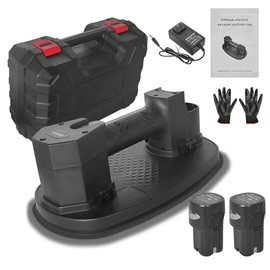 KVNTOOLS Electric Vacuum Suction Cup Elevator, with a Maximum Load Capacity of 792 pounds, Including 2 Batteries and Seals, Automatic air Replenishment (2 Batteries Suitable for Rough Surfaces)