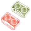 WIKEXINGLONGER 2 Packs Contact Lens Cases Portable Left/Right Eyes Contact