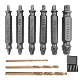 9PCS Damaged Screw Extractor Set HSS 6542 63-65HRC with 3 Twist Drill Bits Double Ended Bolt Extractor for Stripped Rusted Broken Screws DIY Professional Use Adult Gifts for Man