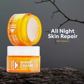 VLCC Crema Nocturna con Vitamina C - Humectante Facial con Ácido Hialurónico y Aceite de Rosa Mosqueta - Crema Facial para Piel Nutrida - 50 g