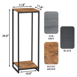 JEPRECO 34" Tall Plant Stand Indoor, 2-Tier Modern Plant Shelf, Corner Flower Pot Holder Organizer for Living Room Balcony Patio Garden (Rustic Brown)