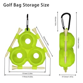 byBOMYA Golf Ball Tee Holder, Soft Silicone Golf Tee Rack for 3 Balls and 3 Tees, Golf Ball Holder with Clip for Bags, Essential Golf Ball Bag for Players