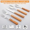 40 Pcs Wooden Handle Silverware Cutlery Set Walnut Handle 18/8