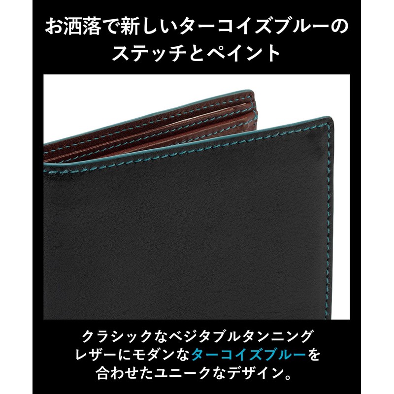 Golbe c/e Men's Bi-fold Wallet, Cowhide Leather, Vegetable Tanned Leather,