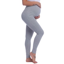 Joyaria Women Plus Size Maternity Leggings Yoga Pants Over Belly/Bump Loungewear Comfy Cotton Pregnant Sweatpants(Light Gray,XXL)