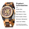 Tiong Men's Wooden Watch Automatic Winding Wooden Watch,Attractive Brown Wooden