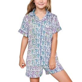 HINFEL Y2k Summer Short Set Women 2 Piece Button Down Monkey Vacation Beach Outfit Cute Preppy Colthes Birthday Day Christmas Gifts(Rainbow)