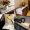 KEPSWET Sunflower Rectangle Handmade Crochet Lace Table Runner Floral Wedding