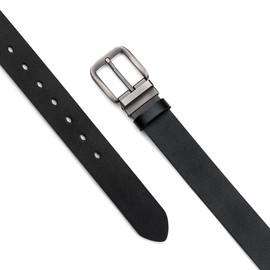 VRLEGEND Men's Leather Belt, 110 - 180 cm, Leather Jeans Belt, Removable, Adjustable Buckle - 110