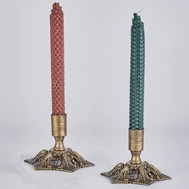 ALSOLIFE Taper Candle Holder，Gold Candlestick Holders Fits 3/4 inch Thick Candle&Led Candles，Candlelight Stand for Farmhouse Decor Home Wedding Party Table Decoration（2pcs）