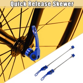 X AUTOHAUX Front Rear Bicycle Quick Release Axle Skewer Lever Aluminum Alloy 145mm 185mm MTB Bike 1 Pair Blue