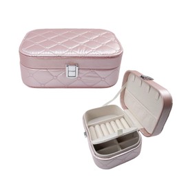 Tovrenn Jewelry Box Large Space Waterproof Women Girls Jewelry Organizer Exquisite Compact Travel Easy to Carry High-grade Fashion Appearance Holiday Gift