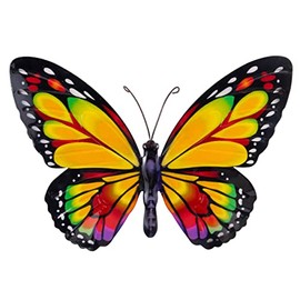 CIM Metal Wall Decoration - Butterfly Rainbow Butterfly - Animal 3D Wall Pictures - Wall Decoration Including Practical Wall Mount - Vivid Wall Sculpture